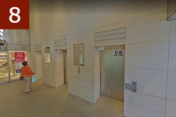 徒歩ルート⑧名古屋パルコ西館エレベーター