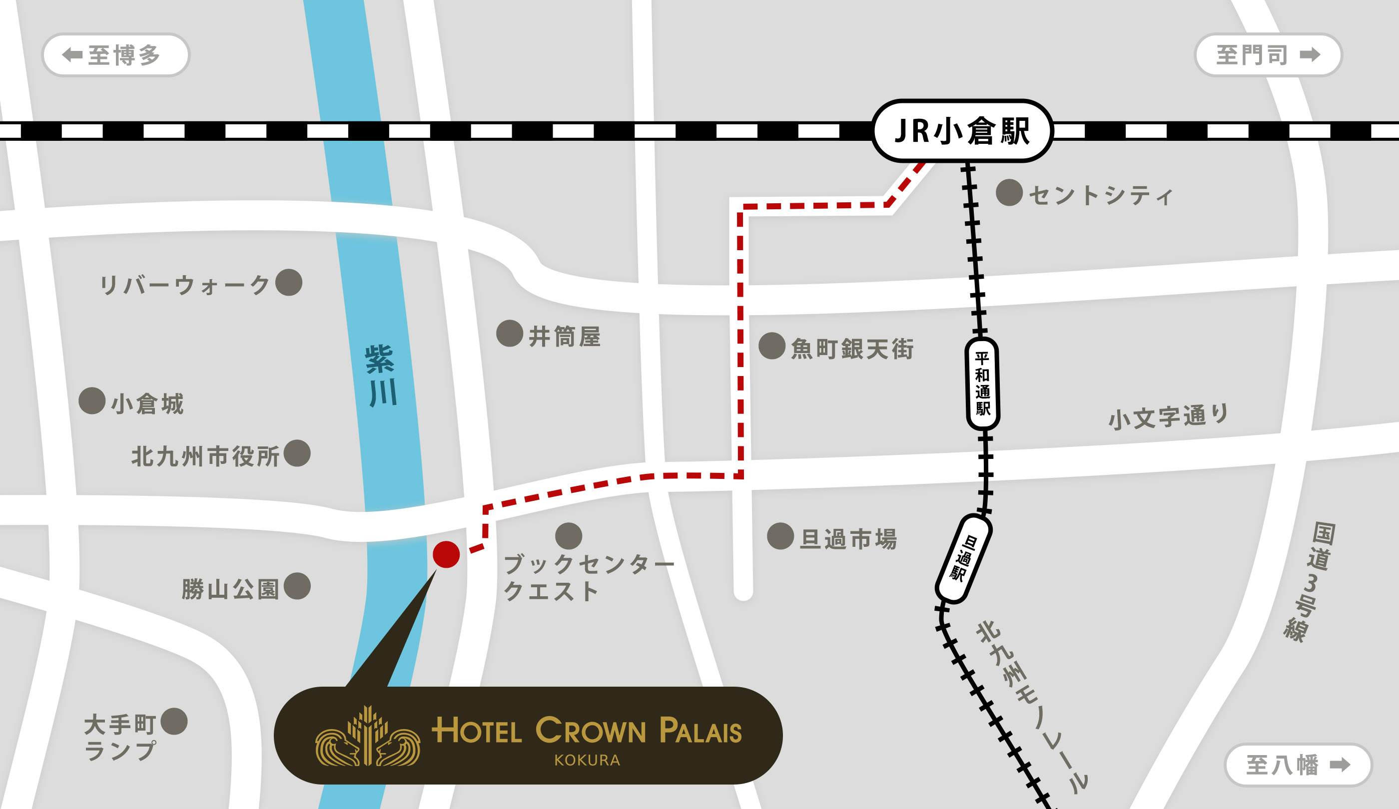 ホテルまでのイラストマップ