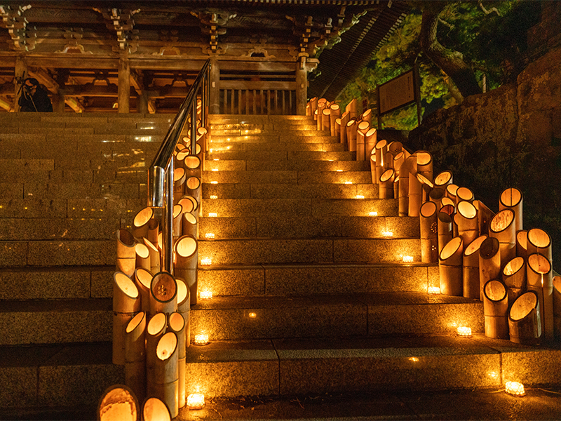 誕生寺　竹灯籠点灯イメージ