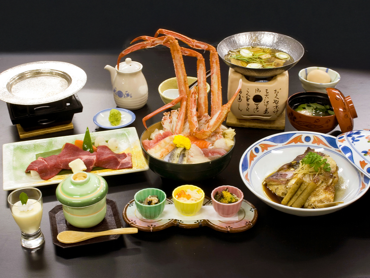 蟹の足が豪快なビジュアルの蟹海鮮丼