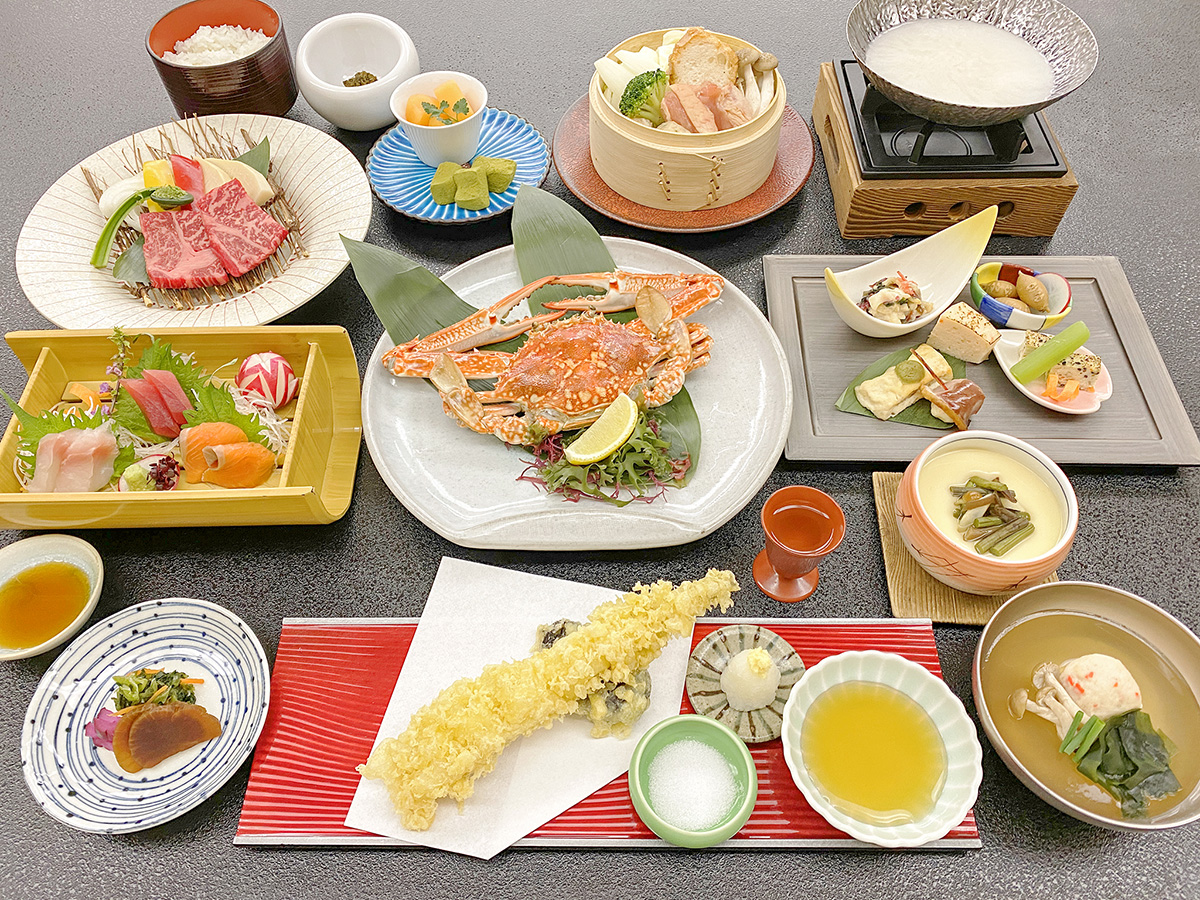 ガザミと穴子一本揚げ会席