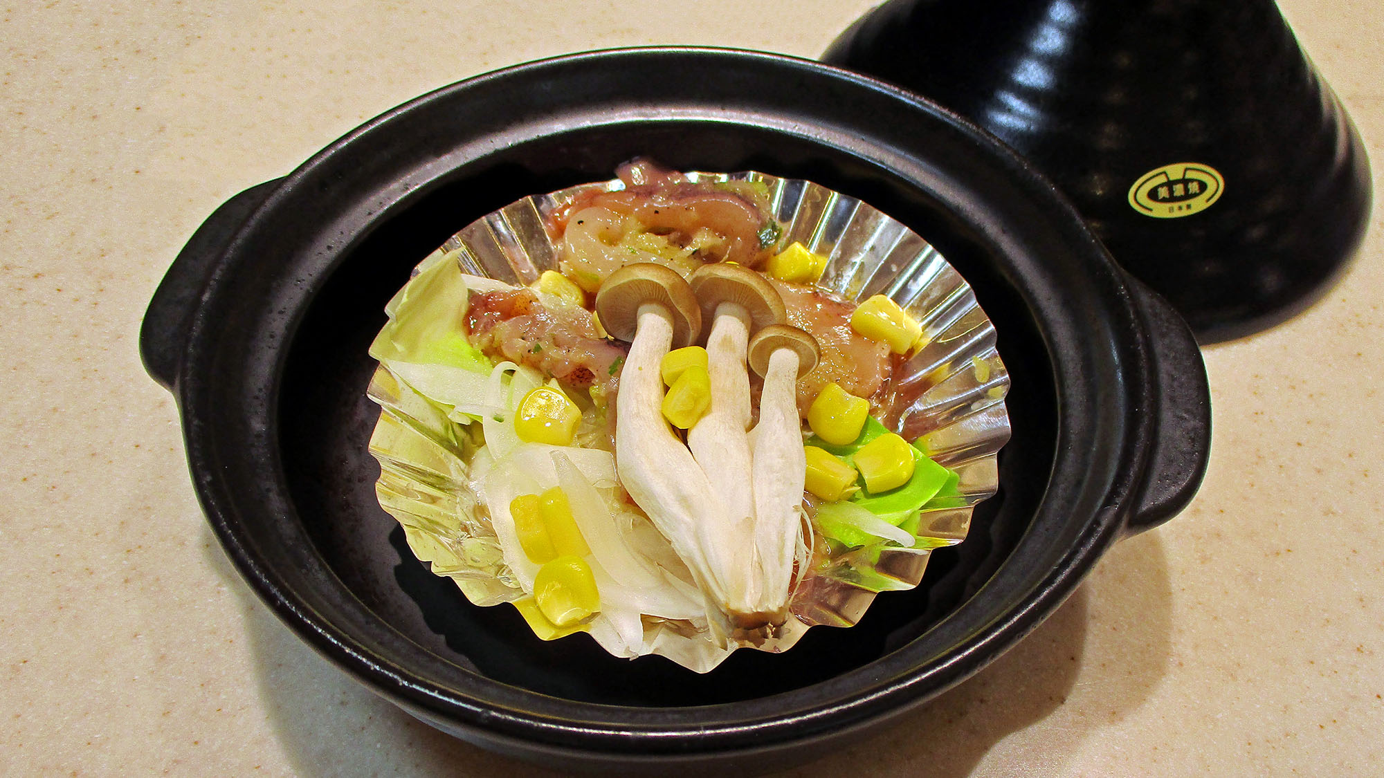 タジン鍋　烏賊ねぎ塩オイル焼き