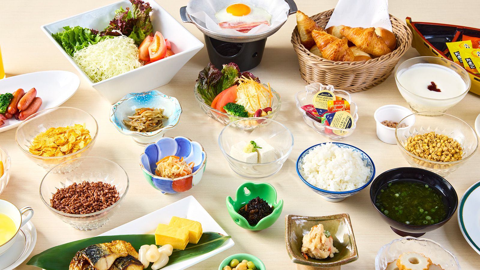 朝食バイキング全体例