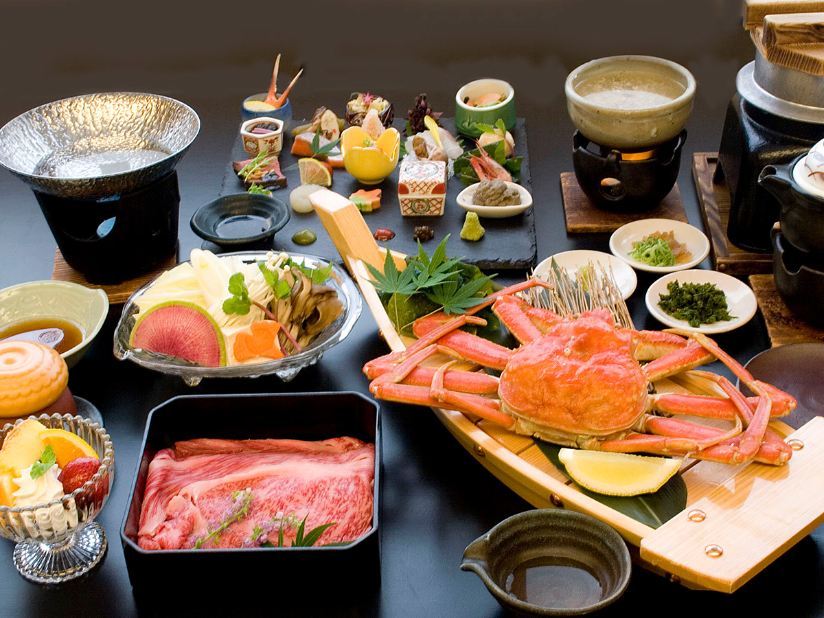 美食プレートとしまね和牛しゃぶ+姿蟹会席