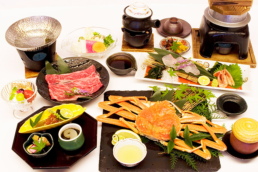 鯛としまね和牛しゃぶしゃぶ＋姿蟹会席イメージ