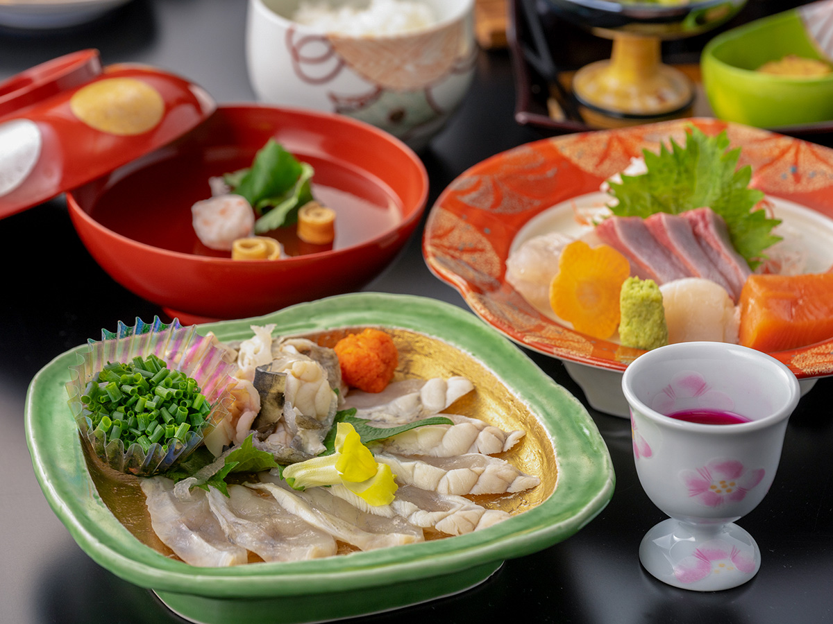 花衣会席ふぐ叩き・お造り